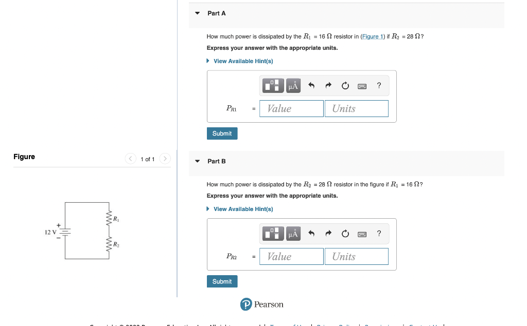 Solved How much power is dissipated by the R1=16Ω resistor