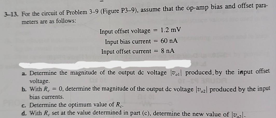 Solved 13. For The Circuit Of Problem 3-9 (Figure P3-9), | Chegg.com ...