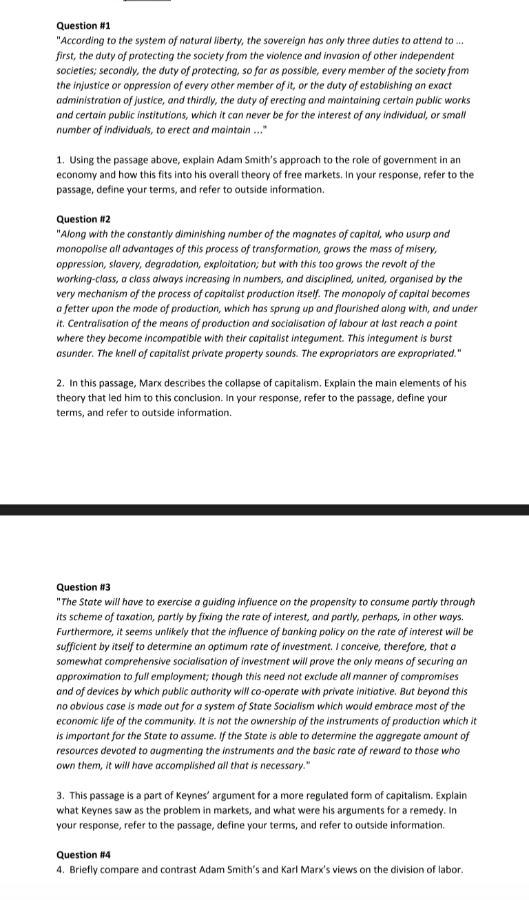 Solved Answer Each Of The Four Questions As Concisely And | Chegg.com