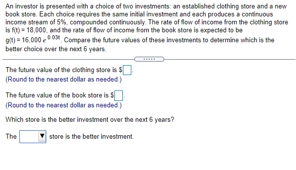 Solved An investor is presented with a choice of two | Chegg.com