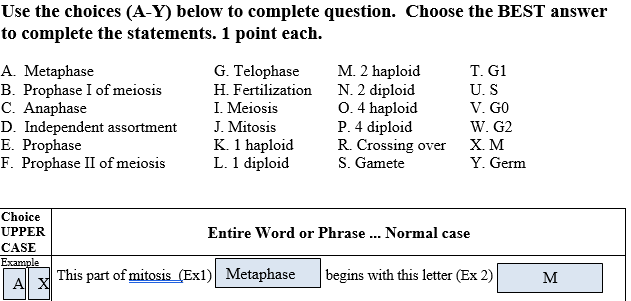 Solved Use The Choices A Y Below To Complete Question Chegg Com