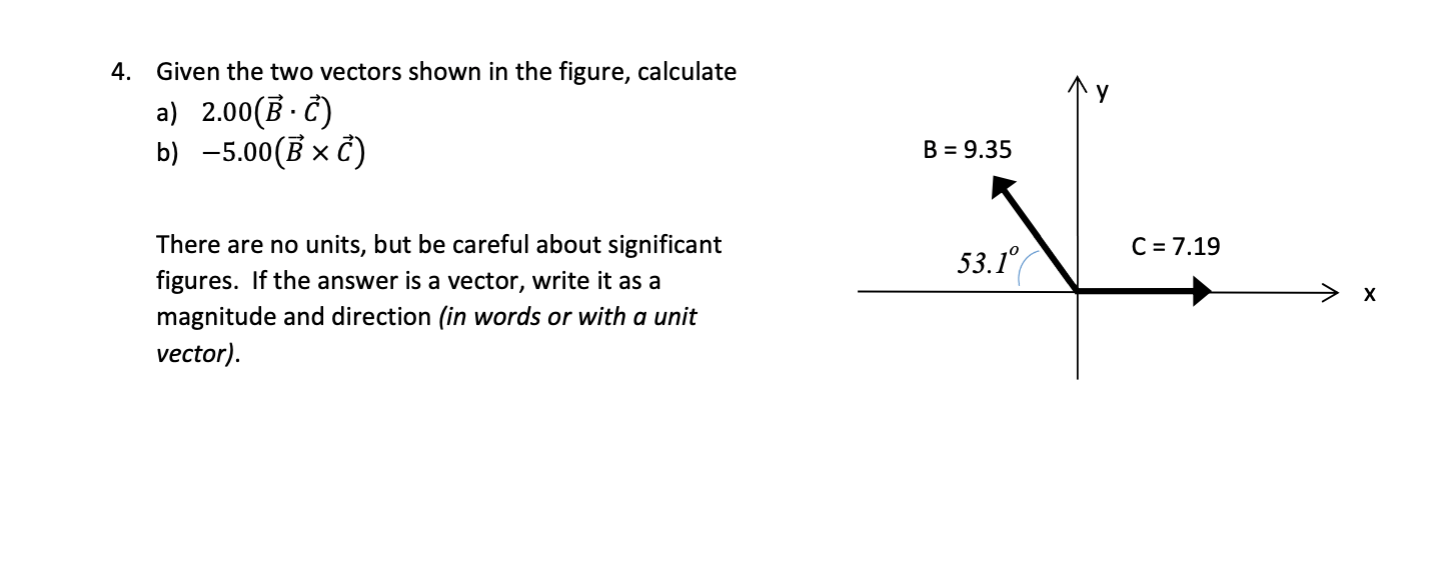 Solved Given The Two Vectors Shown In The Figure, Calculate | Chegg.com