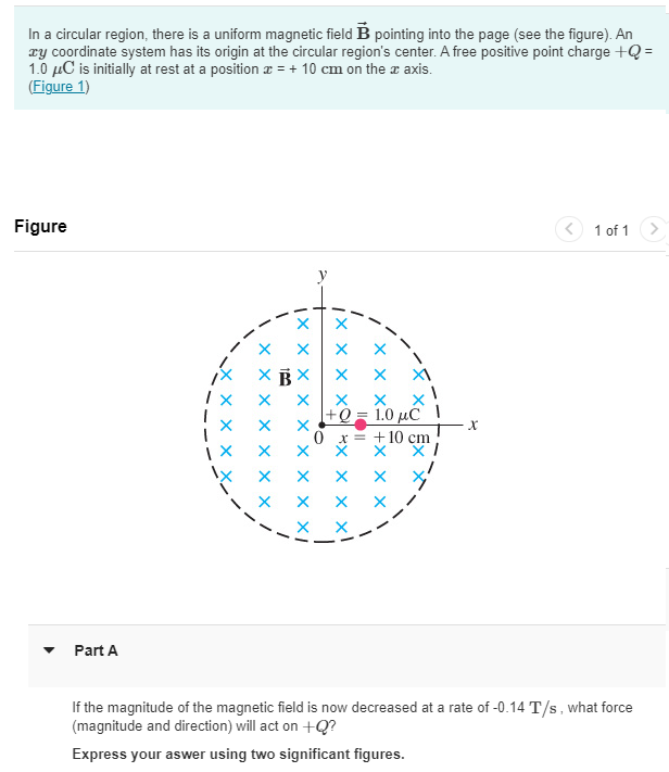 Solved Part B Part C In a region where there is a uniform