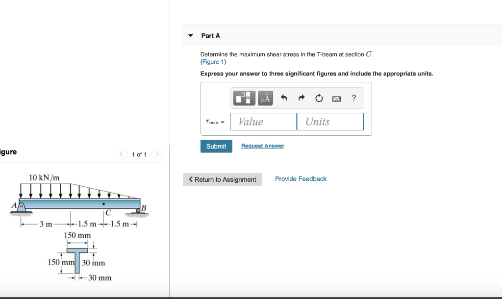 Solved Part A Determine the maximum shear stress in the | Chegg.com
