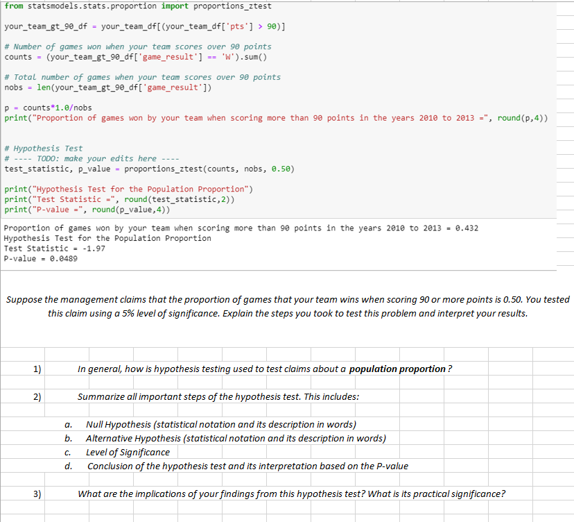 Solved from statsmodels.stats.proportion import | Chegg.com