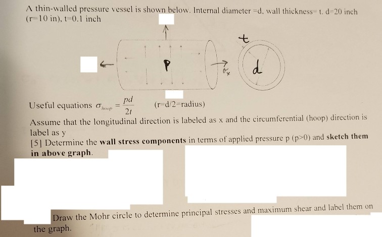 Solved A Thin-walled Pressure Vessel Is Shown Below. | Chegg.com