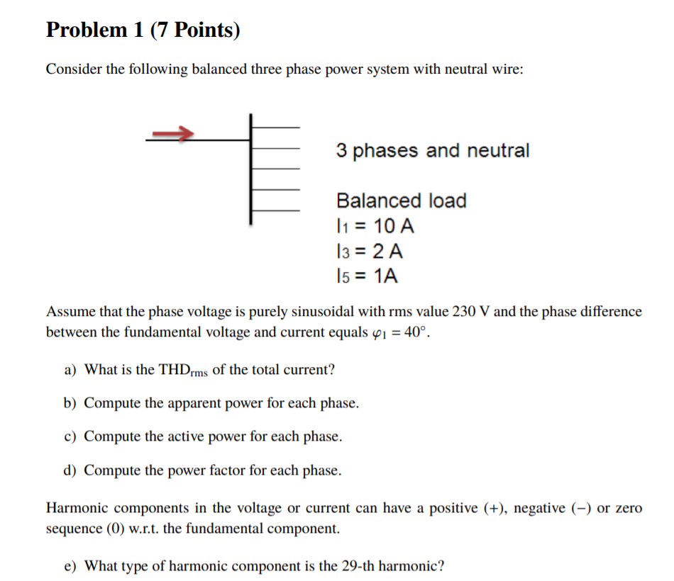 Solved Problem 1 (7 Points) Consider The Following Balanced | Chegg.com