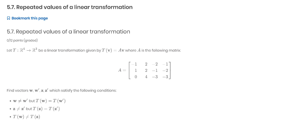 Solved 5.7. Repeated values of a linear transformation | Chegg.com