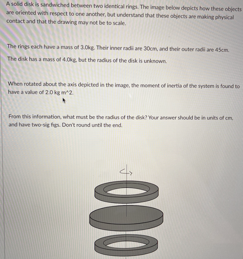 Solved A solid disk is sandwiched between two identical | Chegg.com