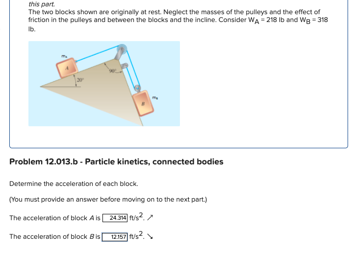 Solved This Part The Two Blocks Shown Are Originally At Chegg Com