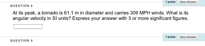Solved 1 points Save Answer QUESTION 8 At its peak, a | Chegg.com