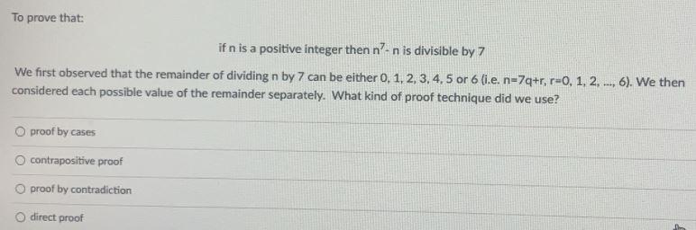 Solved To prove that: if n is a positive integer then n?-n | Chegg.com