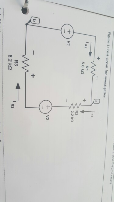 Solved Figure 1: Test circuit for investigation. R2 R1 5.6 | Chegg.com