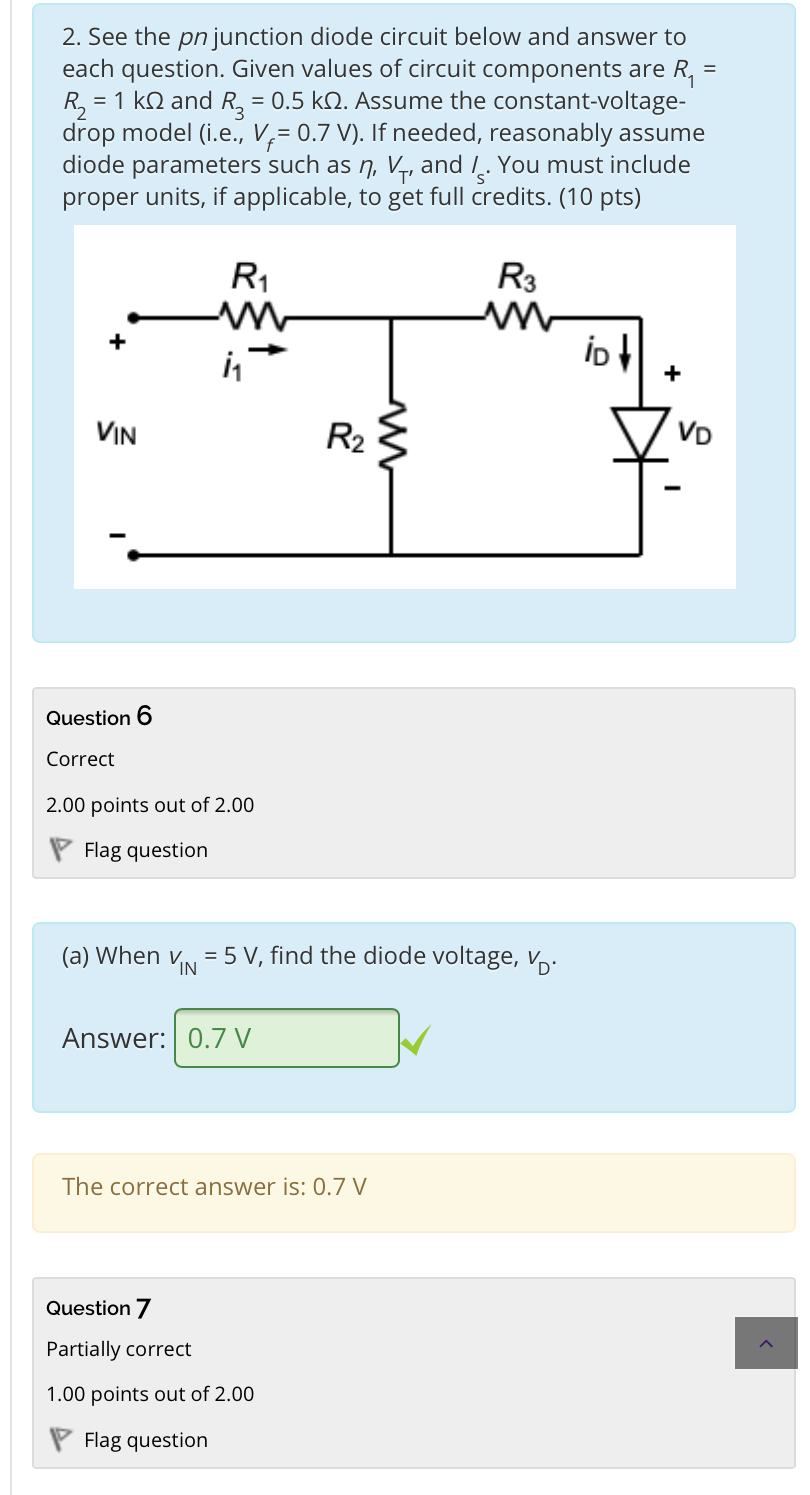 Solved 2. See the pn junction diode circuit below and answer | Chegg.com