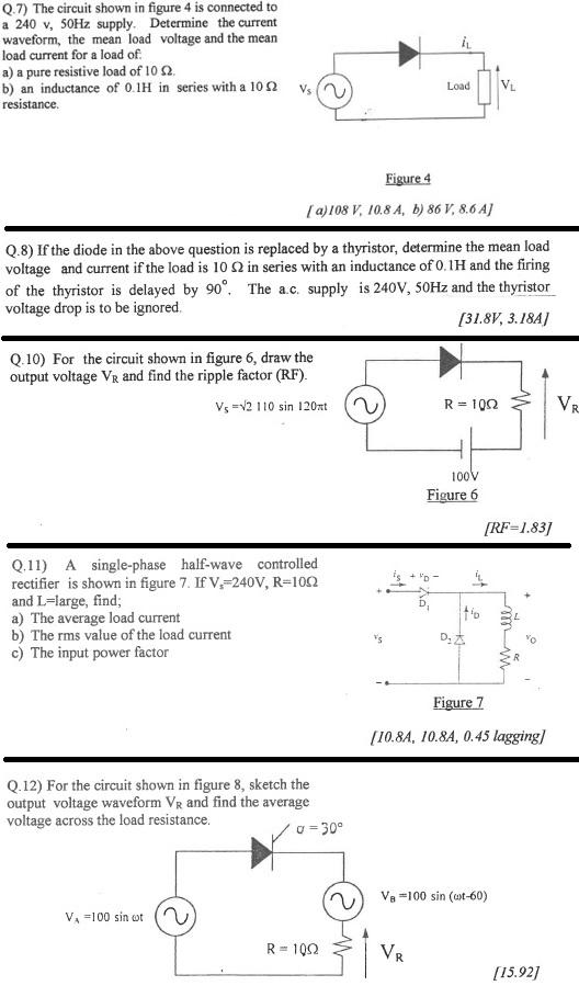 Solved Q.7) The circuit shown in figure 4 is connected to a | Chegg.com