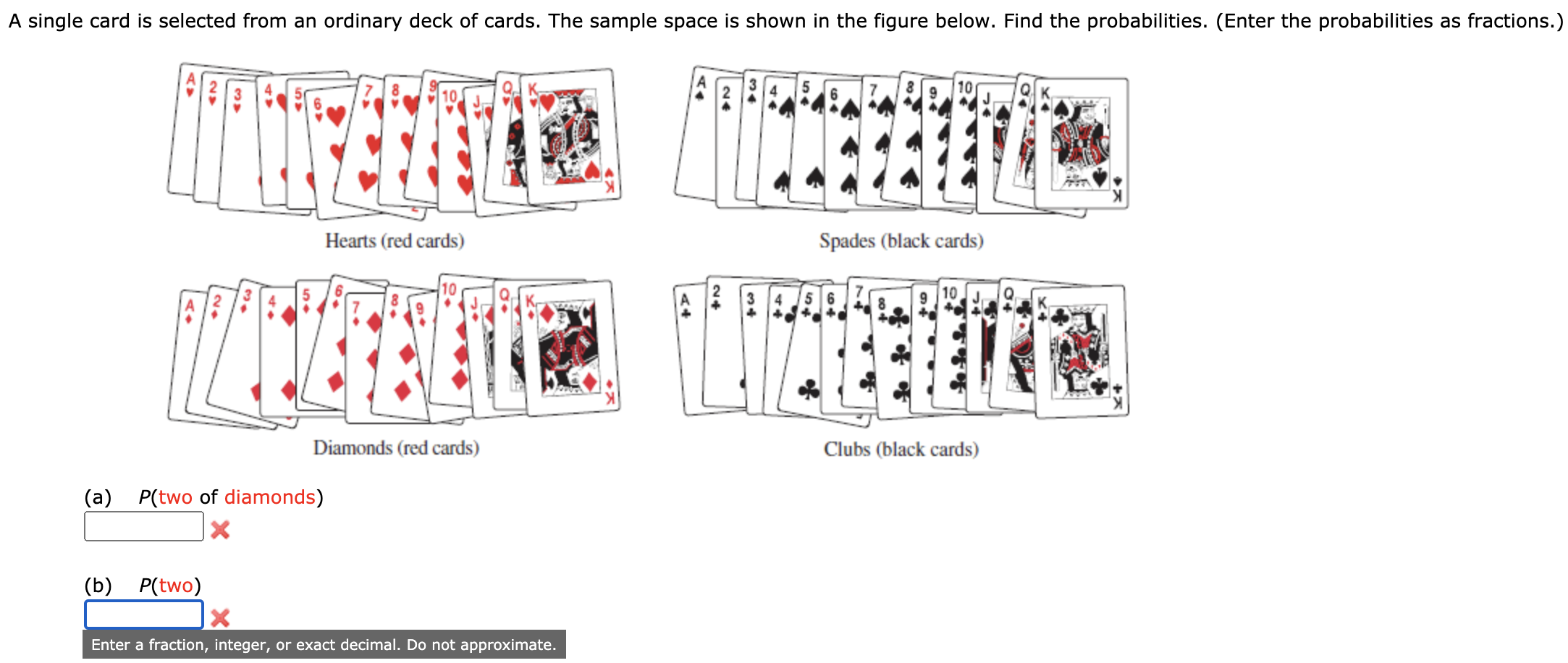Solved A single card is selected from an ordinary deck of
