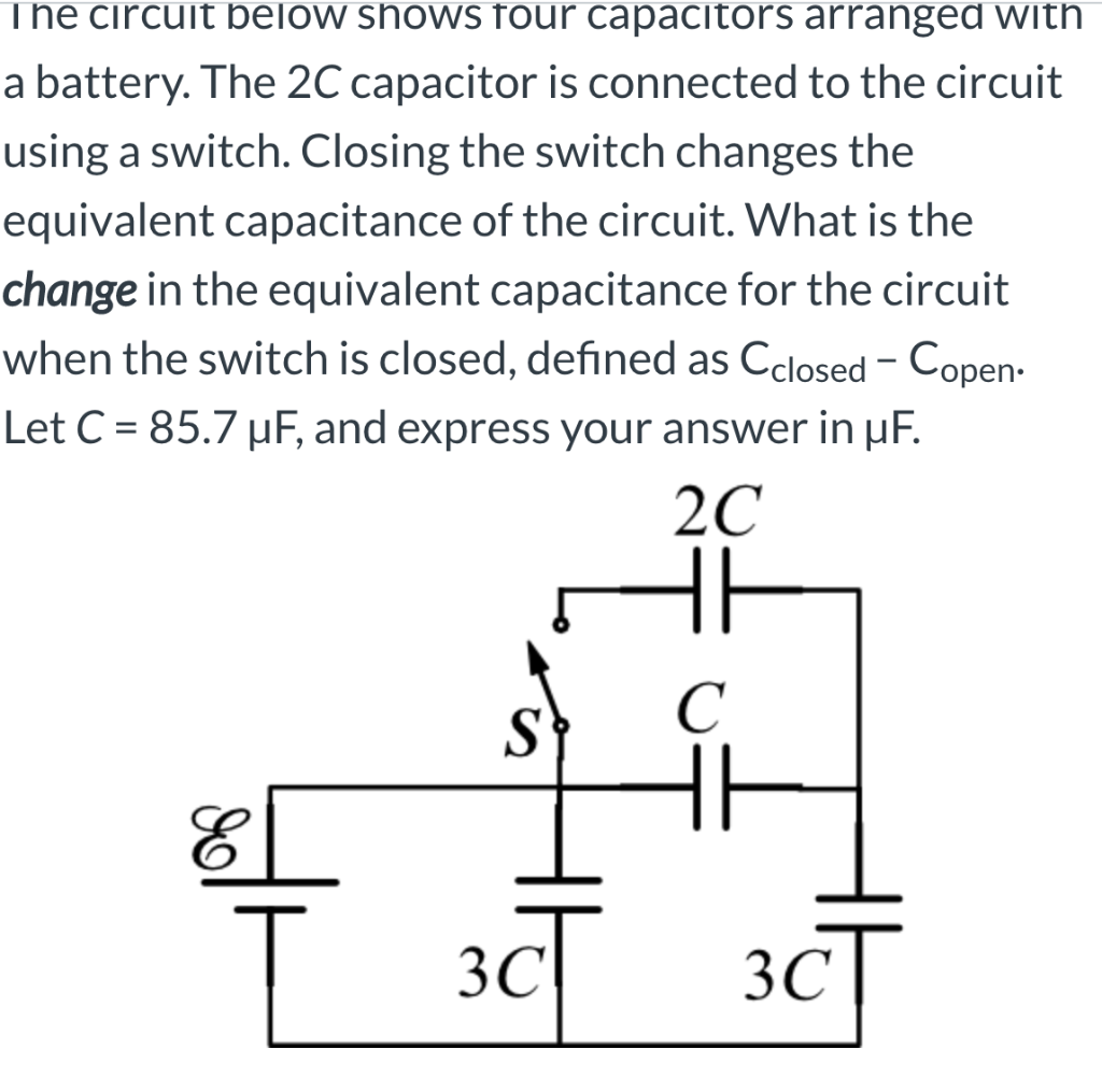 Solved The circuit below shows four capacitors arranged with | Chegg.com
