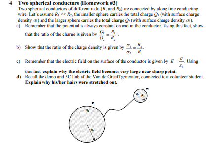 Solved Two Spherical Conductors (Homework #3) Two Spherical | Chegg.com