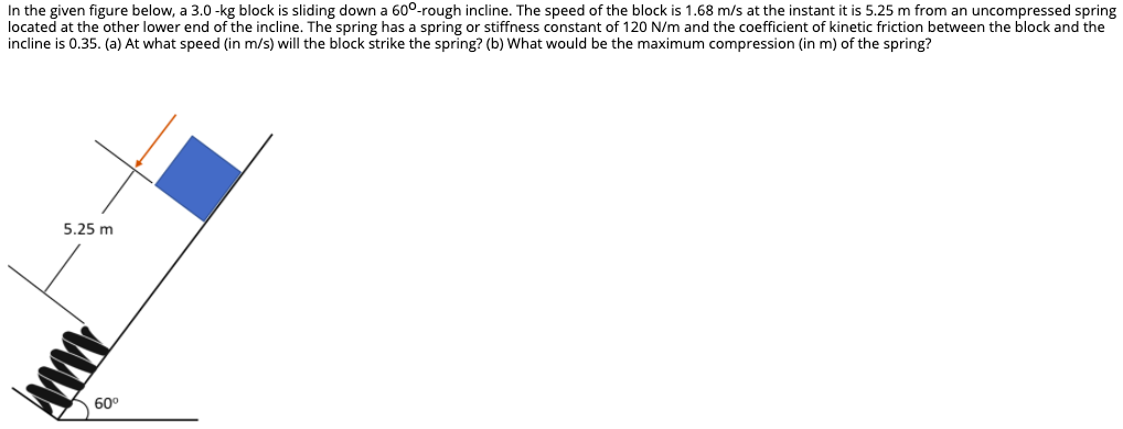 Solved In the given figure below, a 3.0-kg block is sliding | Chegg.com