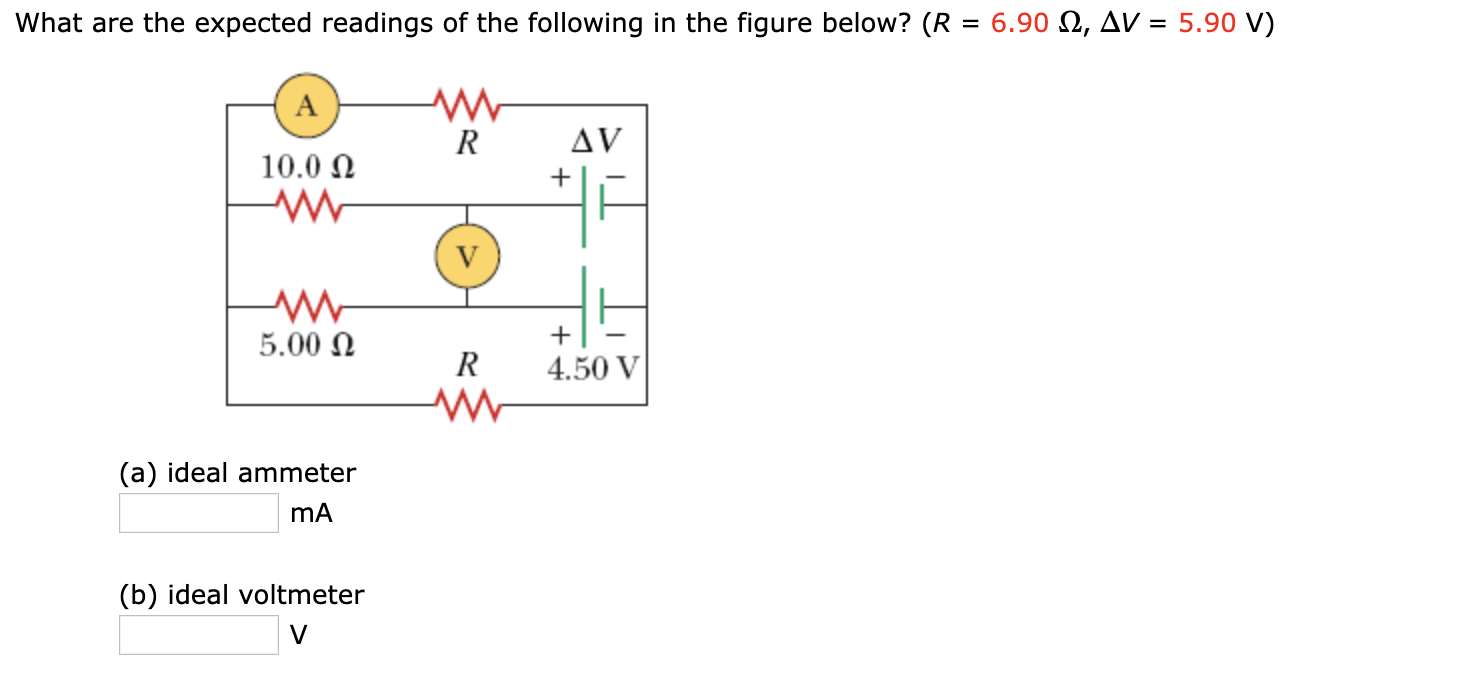 Solved What Are The Expected Readings Of The Following In | Chegg.com