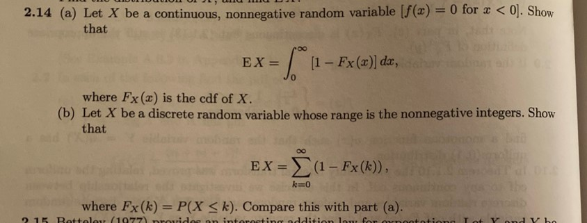 Solved A Let X Be A Continuous Nonnegative Random Chegg Com