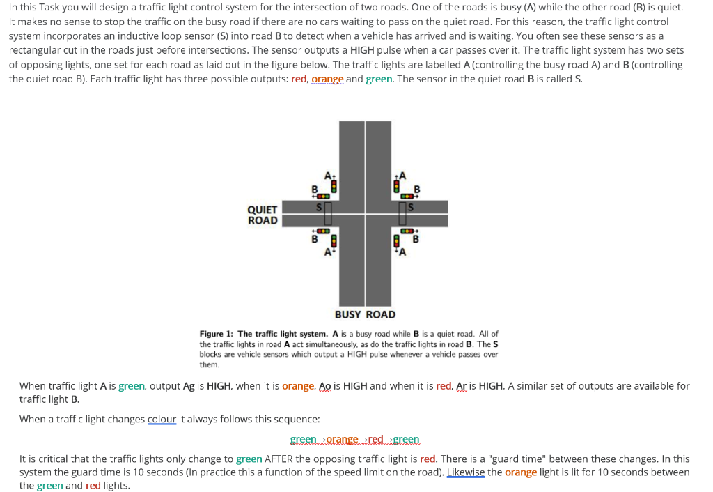 In this Task you will design a traffic light control