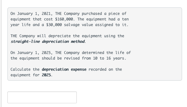 Solved On January 1, 2021, THE Company purchased a piece of | Chegg.com
