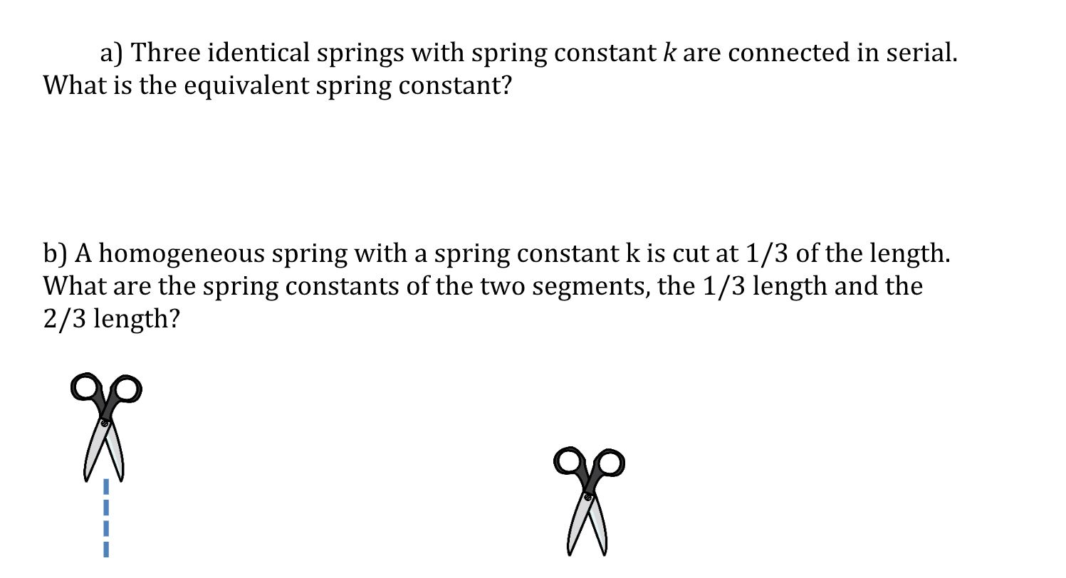 Solved Find the equivalent spring constant k of the