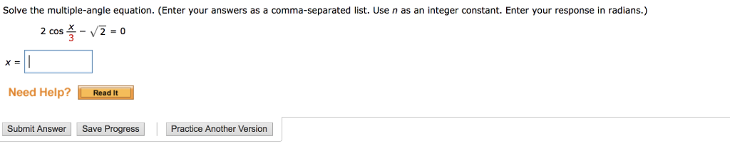 Solved Solve the multiple-angle equation. (Enter your | Chegg.com