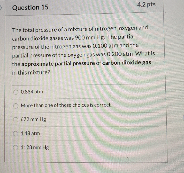 Solved The Total Pressure Of A Mixture Of Nitrogen Oxygen Chegg