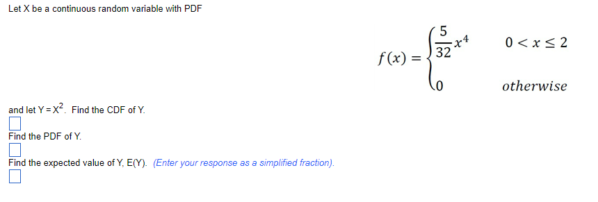 Solved Let X be a continuous random variable with PDF 4 | Chegg.com