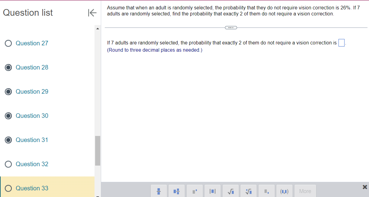 Solved Question list Assume that a simple random sample has | Chegg.com