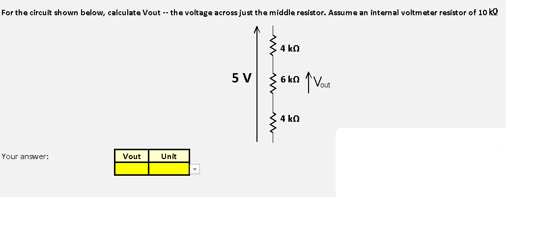 Solved For the circuit shown below, calculate Vout -- the | Chegg.com