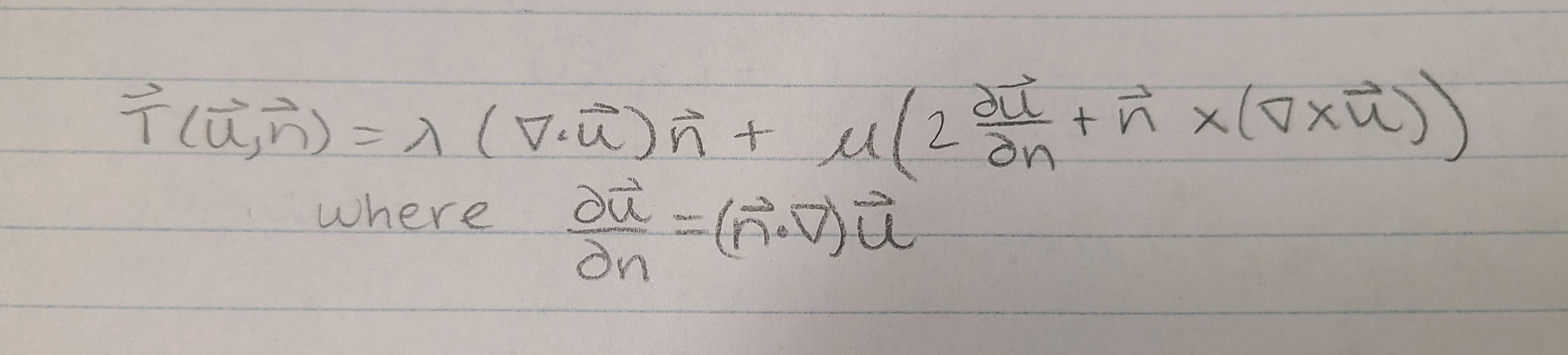 Derive traction due to displacement field (u) acting | Chegg.com