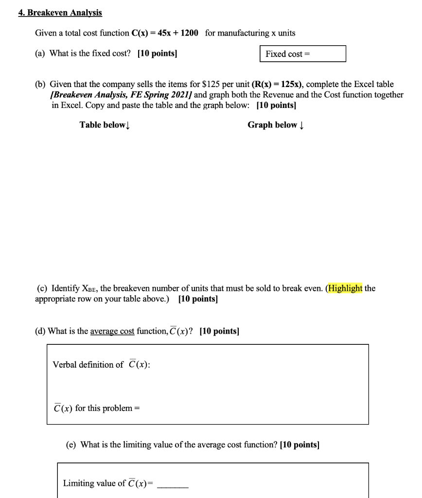 solved-4-breakeven-analysis-given-a-total-cost-function-chegg