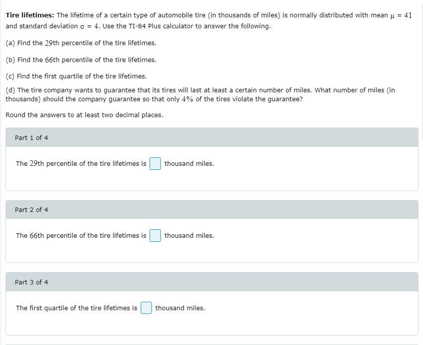 Solved Tire lifetimes The lifetime of a certain type of