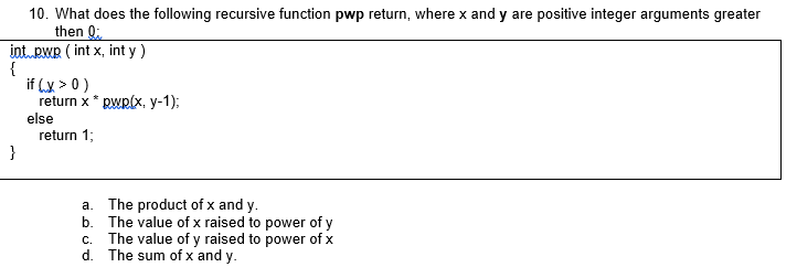 Solved 7. What does the following C++ code do (in terms of | Chegg.com