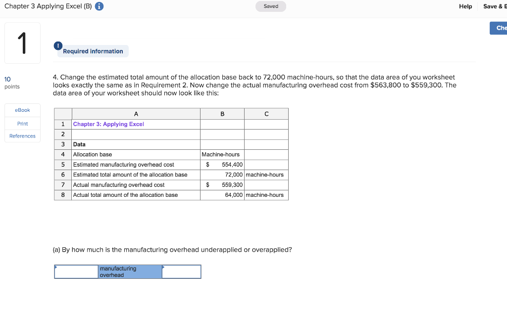 Solved Save & Exit Chapter 3 Applying Excel (B) Saved Help | Chegg.com