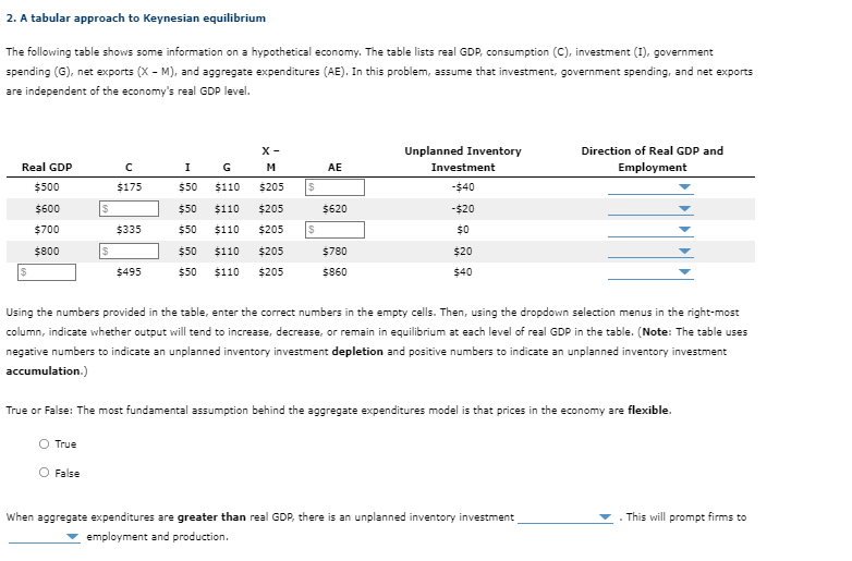 Solved the drop down options for the table include: | Chegg.com