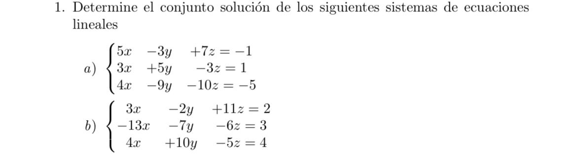 Solved Determine The Solution Set Of The Following Systems | Chegg.com