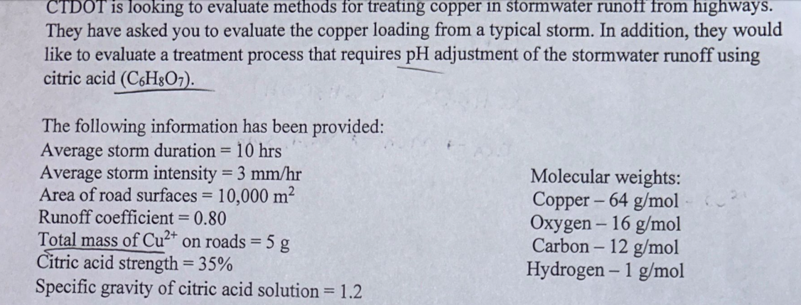 Solved C) Calculate The Volume Of Citric Acid Needed To | Chegg.com