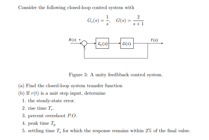 Solved Consider The Following Closed-loop Control System | Chegg.com