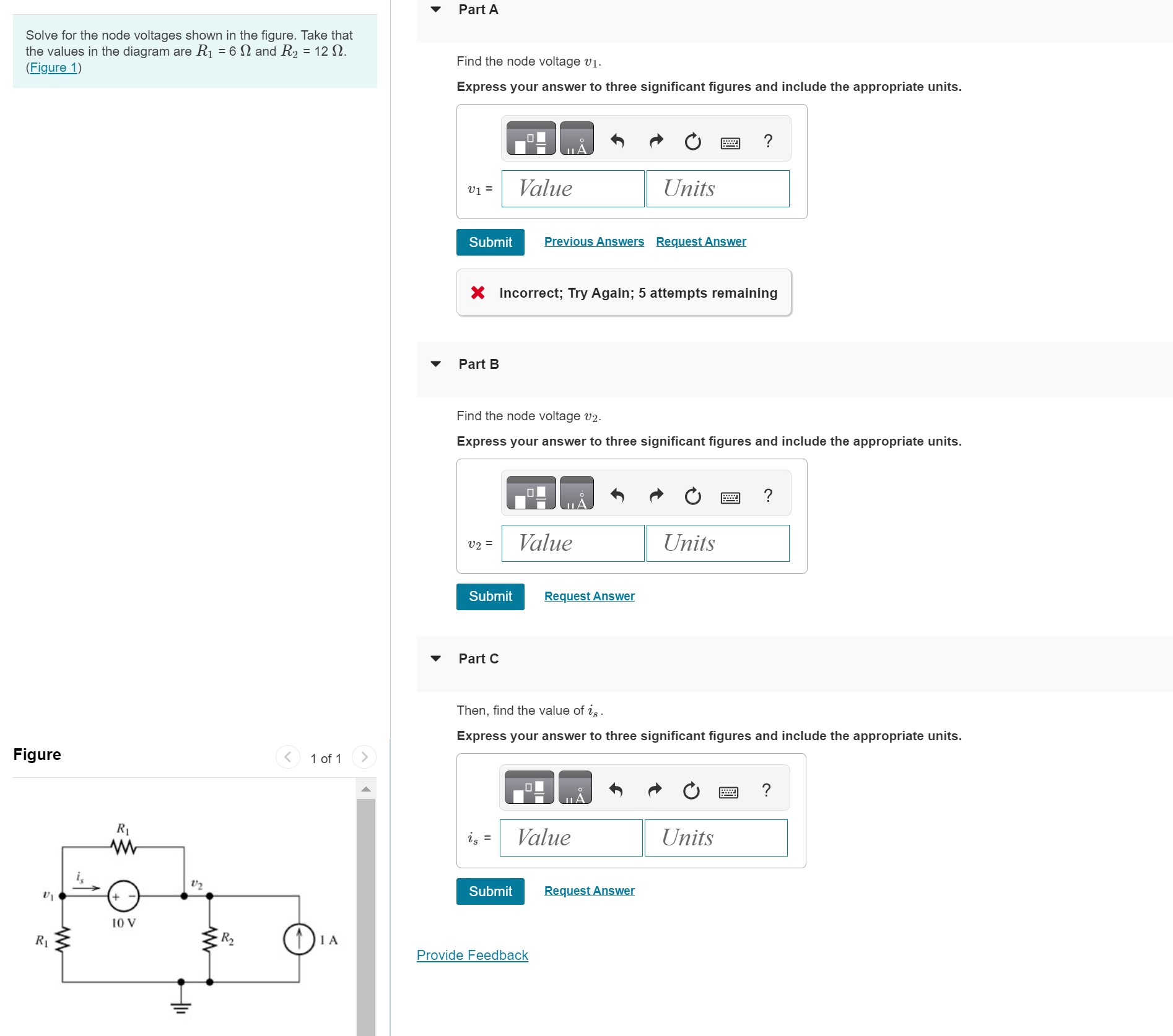 Solved Solve for the node voltages shown in the figure. Take | Chegg.com