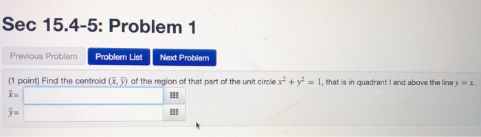 Solved Sec 15.4-5: Problem 1 Previous Problem Problem List | Chegg.com