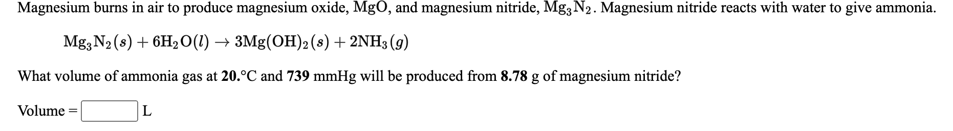 Solved Magnesium burns in air to produce magnesium oxide, | Chegg.com