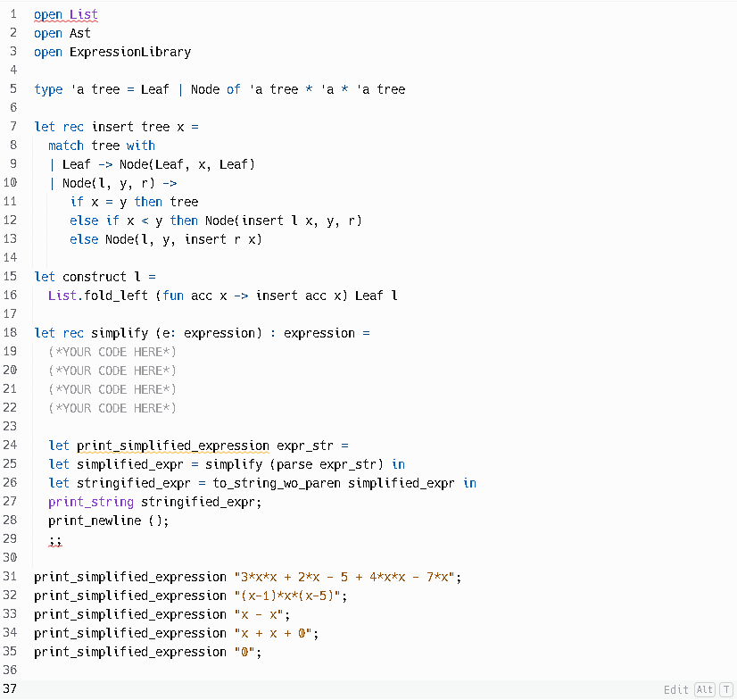 Solved simplify: expression → expression such that given an | Chegg.com