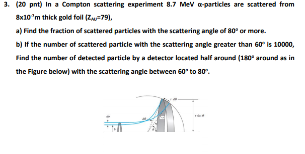 Solved 3. (20 pnt) In a Compton scattering experiment 8.7 | Chegg.com