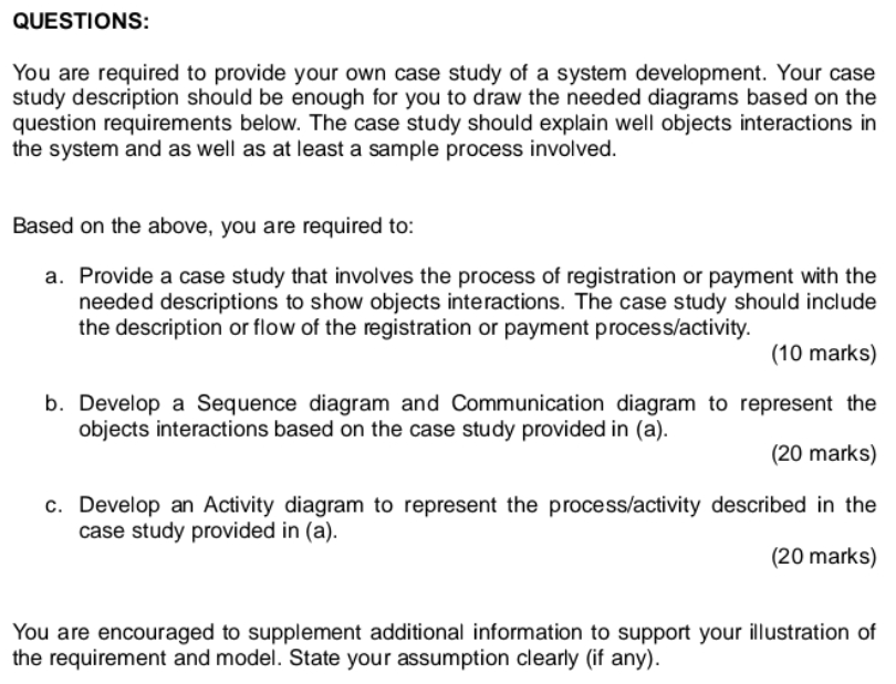 QUESTIONS: You are required to provide your own case | Chegg.com