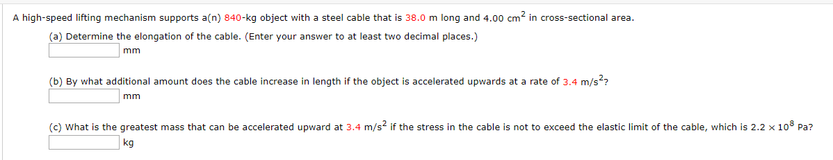 Solved A high-speed lifting mechanism supports an) 840-kg | Chegg.com