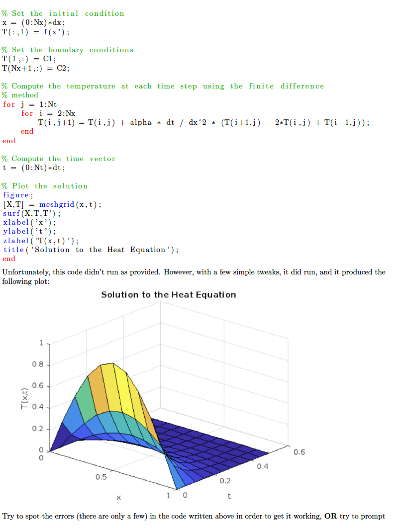 Solved Try To Fix This Code So That It's Working In Matlab | Chegg.com